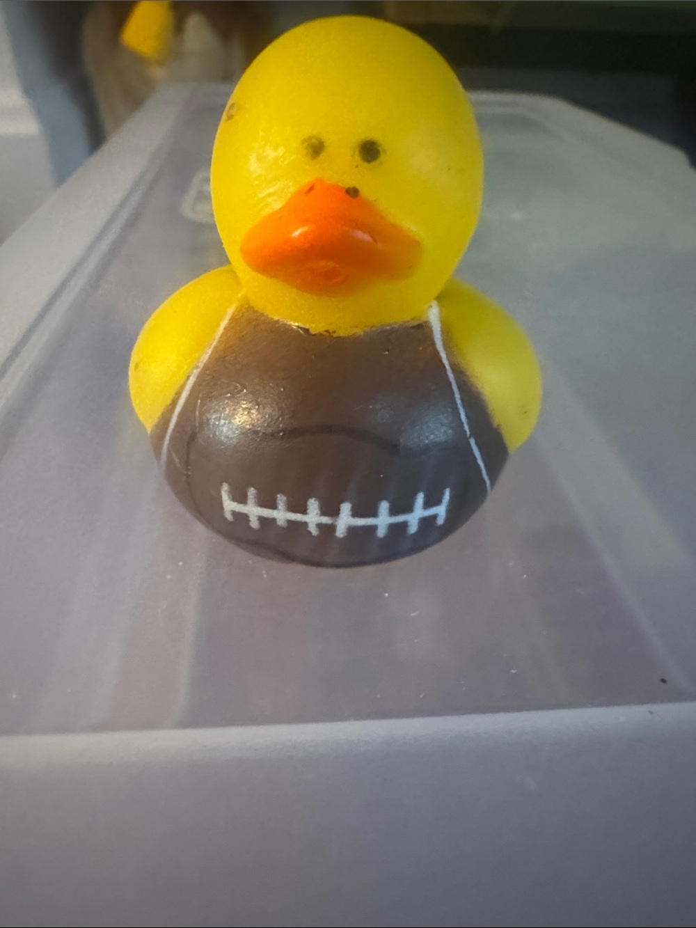 Football Running Duck Rubber Ducky Unique  pre owned vintage